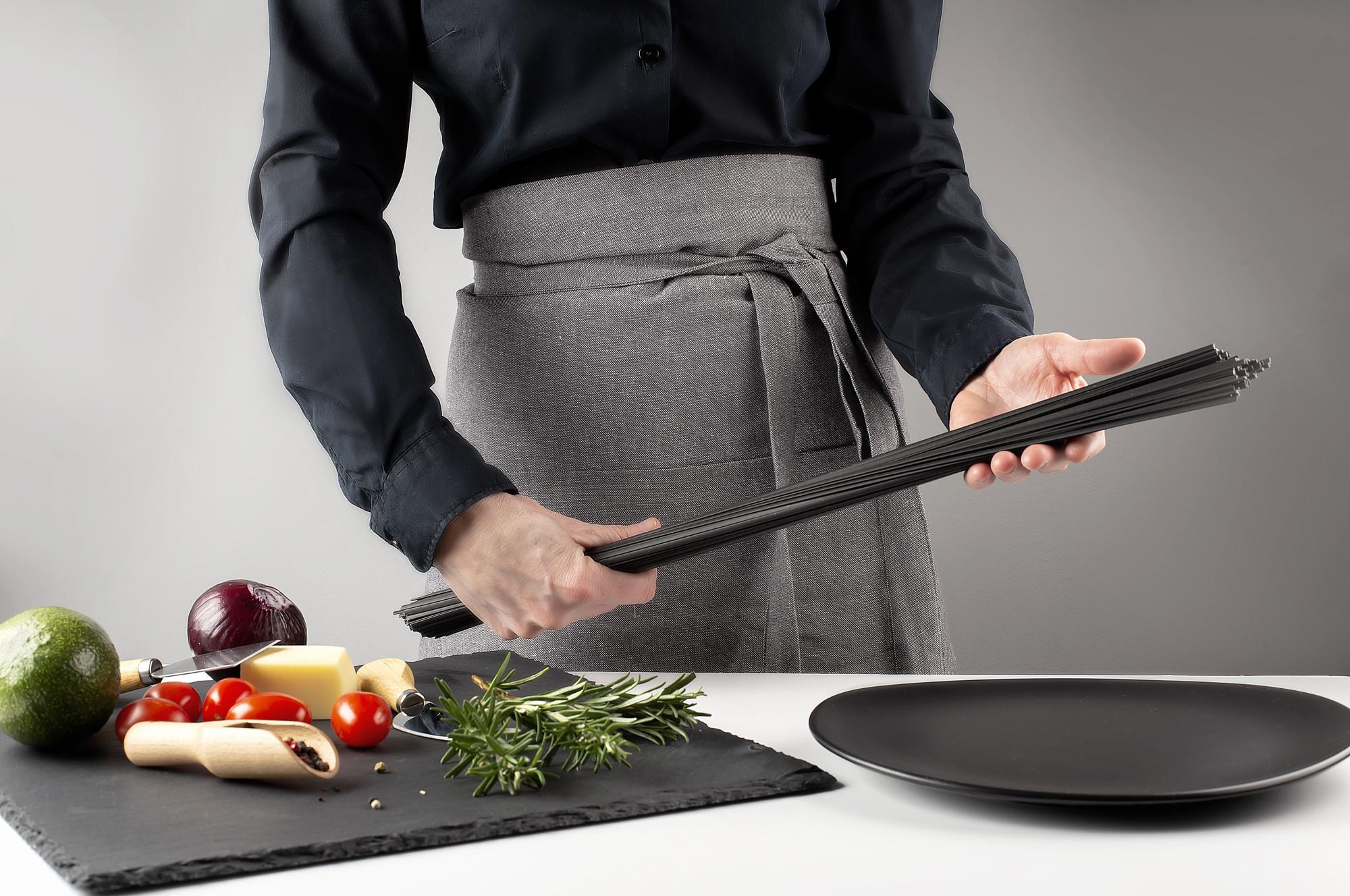 Plated course on dark slate with tech tools